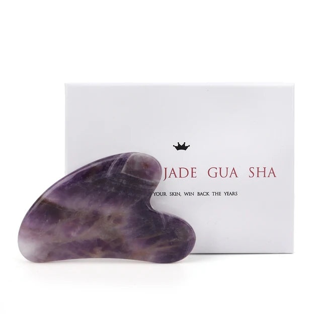 Roller de Massage Facial en Gua Sha Violet "Améthyste Éclat"