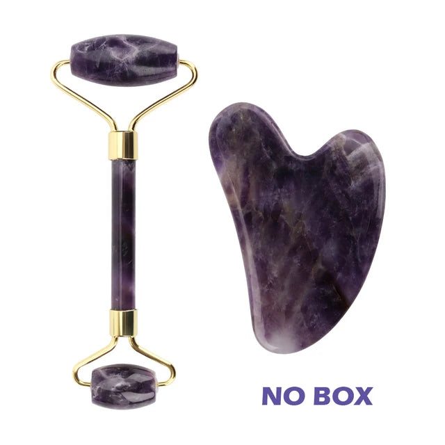 Roller de Massage Facial en Gua Sha Violet "Améthyste Éclat"