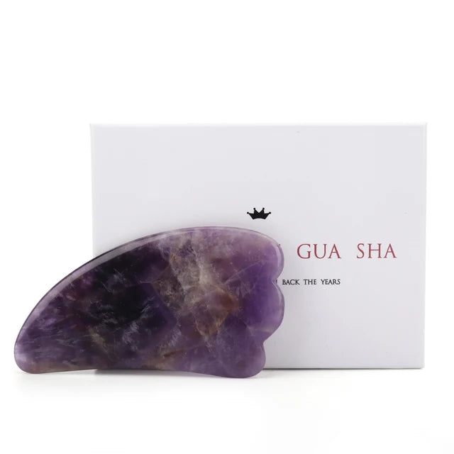 Roller de Massage Facial en Gua Sha Violet "Améthyste Éclat"