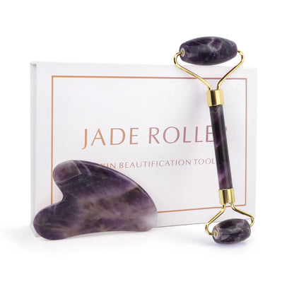 Roller de Massage Facial en Gua Sha Violet "Améthyste Éclat"